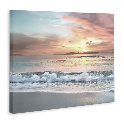 Morning Sunrise Beach Landscape, 36 x 48 Inch Canvas Wall Art by Stupell Industries - Used condition - Image 2