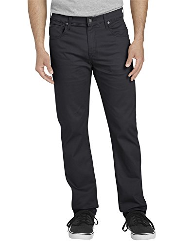 Dickies Men's Flex 5-Pocket Pant Slim Taper Fit, Rinsed Black, 34 30
