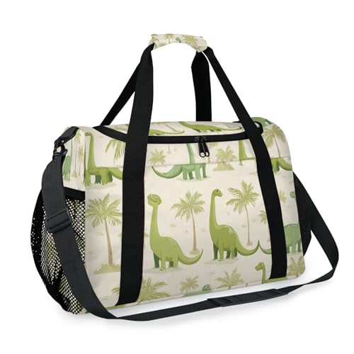Dinosaur Green Coconut Tree Travel Duffel Bag Weekender Overnight Bags for Women Men Foldable Waterproof Tote Bag with Trolley Sleeve2