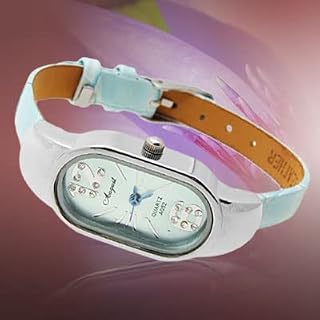 Qtqgoitem Fashion Jewelry Stylish Leather Slim Lady Blue Wrist Watches (Model: e81 d15 e68 681 4c9)