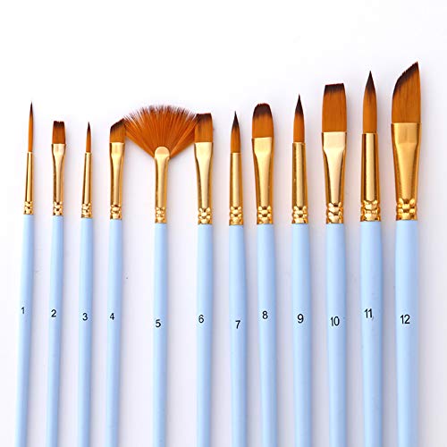 Conjunto de pincéis para aquarela, acrílico, conjunto com 12