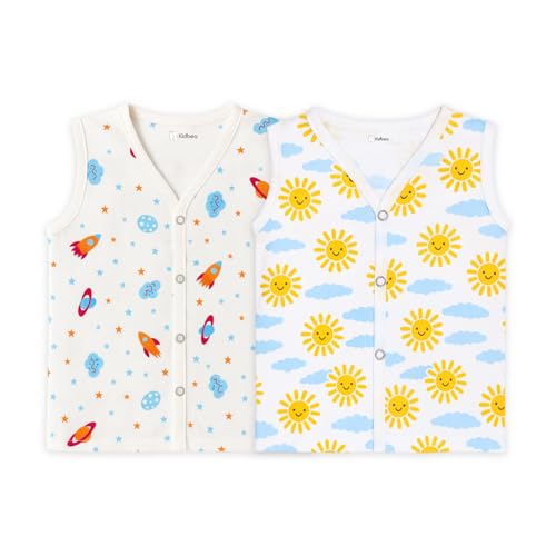 Image of Kidbea Newborn Baby Jhabla Unisex - Organic Cotton Muslin Shirt | Soft & Breathable Summer Wear for Boys & Girls | Cute Prints Infant Clothing