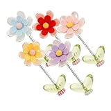 HEALEEP 5個六葉雏菊花デザインのプラスチック製ダッシュボード装飾 チュ