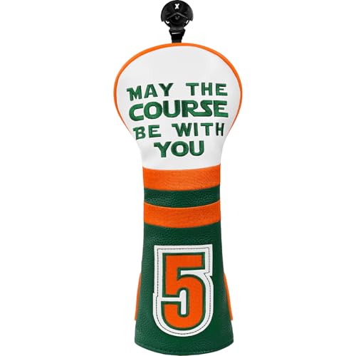 SpiderBoss Golf Driver Headcover 1/3/5 Wood Hybrid Headcover May The Course Be with You Design Golf Head Cover for Woods and Driver with Number Tags, Gifts for Movie Fans Golfer