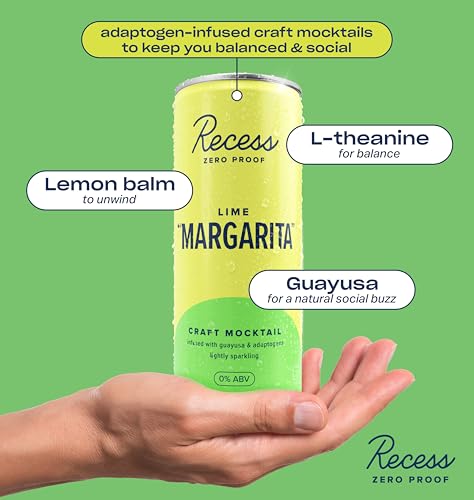 Image of Recess Zero Proof Non-Alcoholic Lime Margarita Mocktail, 12 Pack