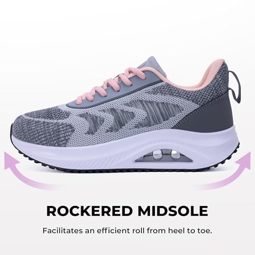 Image of SURRAY Women's Wide Width Walking Shoes - Plantar Fasciitis Arch Support Orthotic Sneakers, Comfortable Tennis Shoes for Casual Gym Workout US Size 6-11