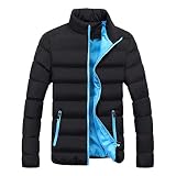 Abrigo Hombre Invierno, Cazadora de Hombre Abrigo de Stand Collar Slim de Invierno Caliente Chaqueta Tops Abrigo Capa Gruesa de Cremallera Cazadora Outwear Jacket M-XXXXL