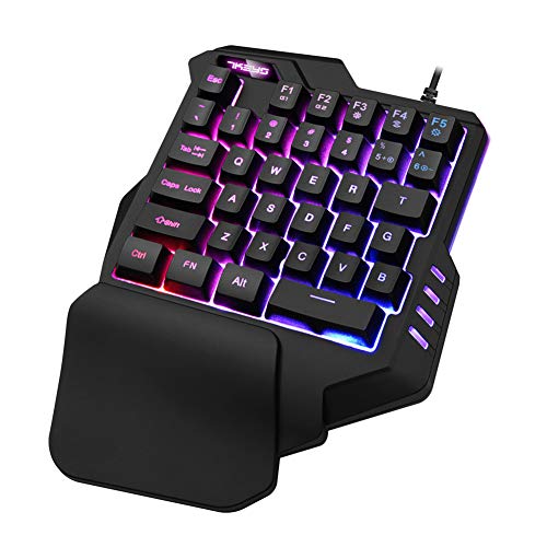 EisEyen Wired One-Handed Mechanical Gaming Keypad USB Wire Game Keyboard FPS Mini 35 Programmable Keys with Backlit LED Gaming Keyboard