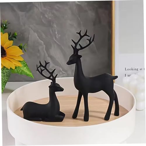 Renne de noël extérieur en édition prestige avec figurines de cerf lumineuses