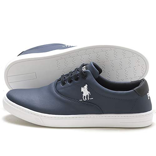 Tenis Polo Plus Masculino Sapatênis Casual Azul 44