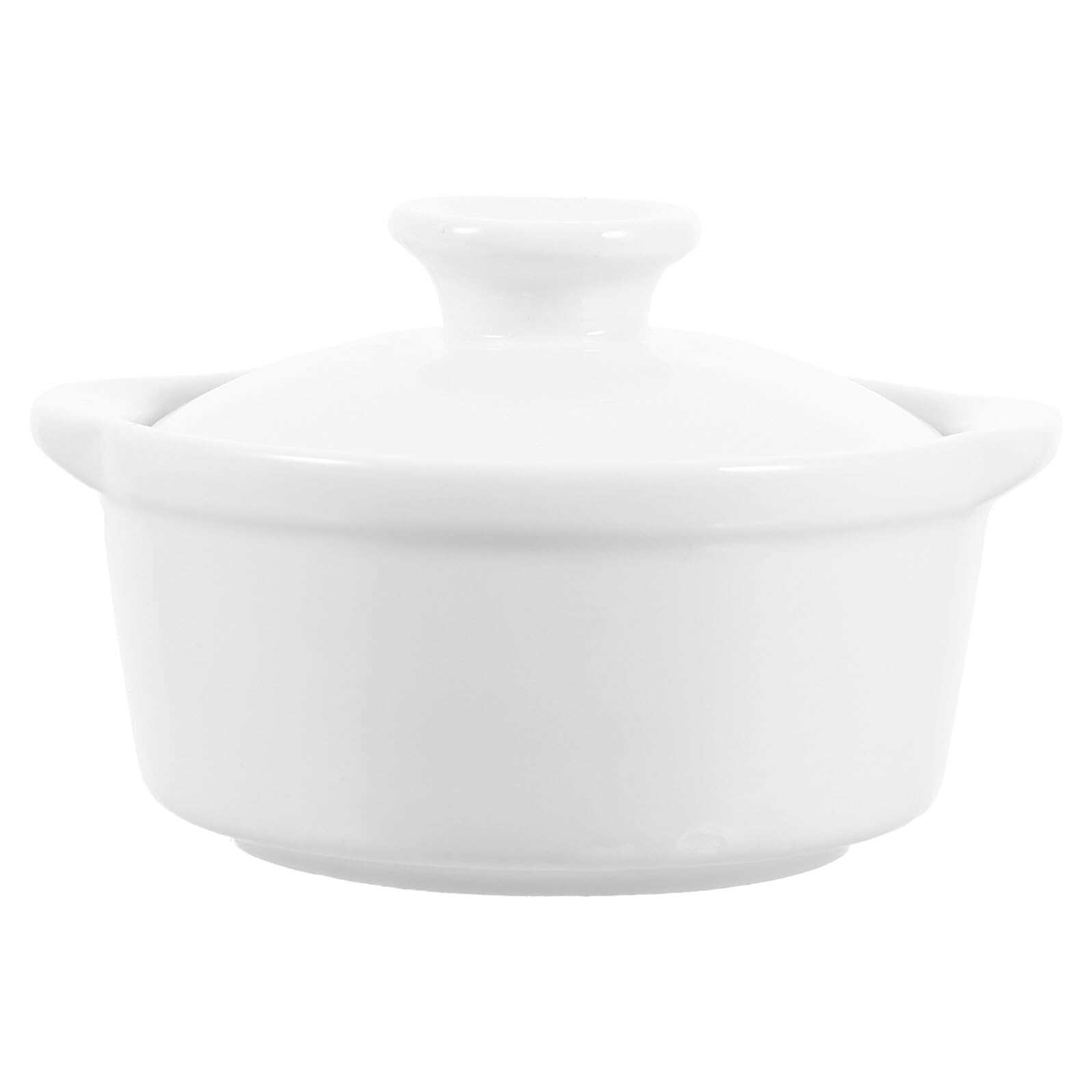 Bol à soupe en céramique 10 cm avec double anse et couvercle pour restaurant
