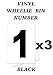 Zestaw 3 – czarny kosz na śmieci numer 1 – zdejmowane samoprzylepne wodoodporne trwałe naklejki winylowe – cyfrowo przycięte do naklejki Kształt – rozmiar 170 mm