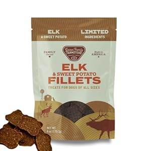 Gaines Family Farmstead Elk & Sweet Potato Dog Treats – 6 oz Natural, High-Protein, Grain-Free, Limited Ingredient Soft Chews for Gut Health and Sensitive Stomachs, Made in USA