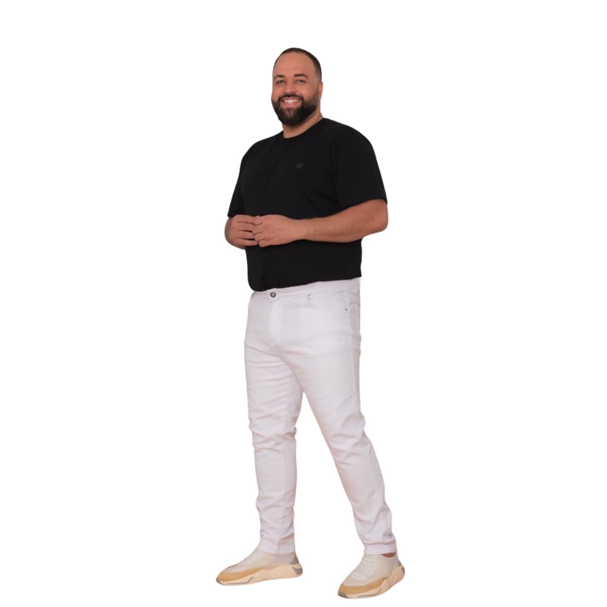 Calça Allepo Jeans Masculina Plus Size em Sarja, Branca, Estilo Casual em promoção! Veja a oferta e mais achadinhos de Calças 4 Hoje é o melhor dia para comprar Calça Allepo Jeans Masculina Plus Size em Sarja, Branca, Estilo Casual com aquele preço maroto! Promoção! Aproveite a oferta! 4