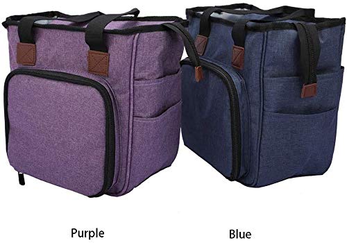 Bolsa de tricô, bolsa de tricô para bolsa de armazenamento de fios com várias divisórias internas pa