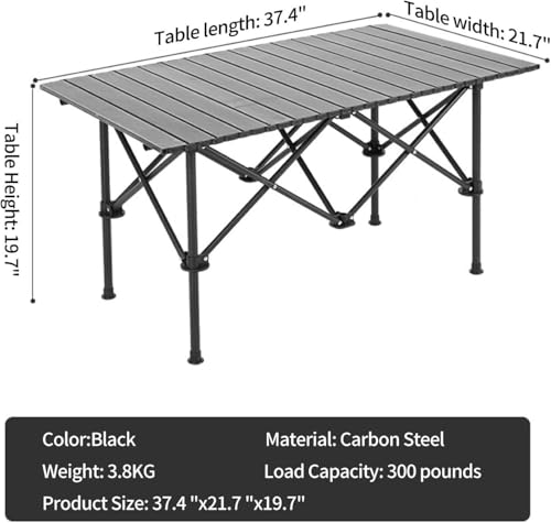 Image of Premium Heavy-Duty Foldable Aluminium Camping Table with Portable Lightweight Design, Anti-Slip Legs, Easy Carry Storage Bag, Waterproof Outdoor Picnic Dining Table for Travel, Hiking use