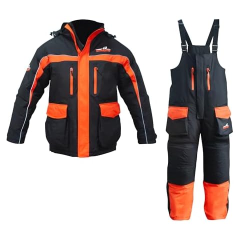 THUNDERBAY Ice Fishing Suit, Insulated Bibs and Jacket, Waterproof Gear for Ice Fishing and Snowmobiling, Large Size Cover