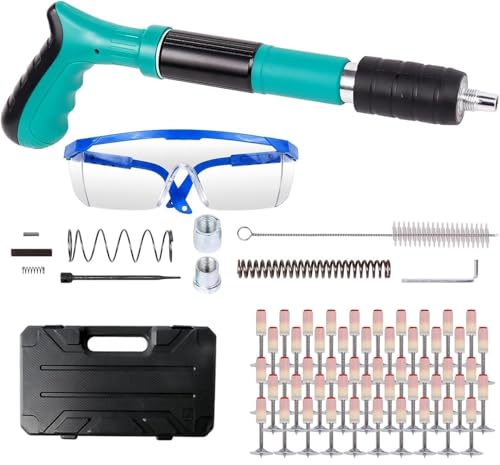 Image of Heavy Duty Manual Nail Gun Kit for Concrete & Steel | Portable Hand Nailer Tool with [ 50+ Nails ], Safety Glasses & Carry Case | Wall Fastening Tool for Brick, Concrete, Wood & Metal
