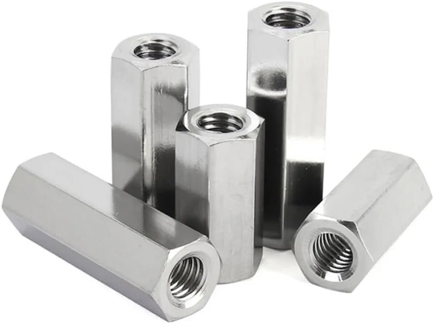 Coupling Nuts,Coupling Nut, 5/10Pcs M2 M2.5 M3 Tighting Standoff Spacer Long Rod 304 Stainless Steel Coupling Tighting Nut Bolt Hardware Nut(M3 (5pcs),12mm)
