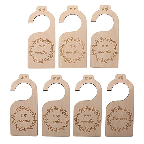 Image of Baby Closet Dividers, Adventure Baby Closet Dividers by Month, Nursery Closet Organizer Wooden Newborn Wardrobe Divider Kids Clothes Divider to Arrange Clothes with Separator by Size (7 Pack)