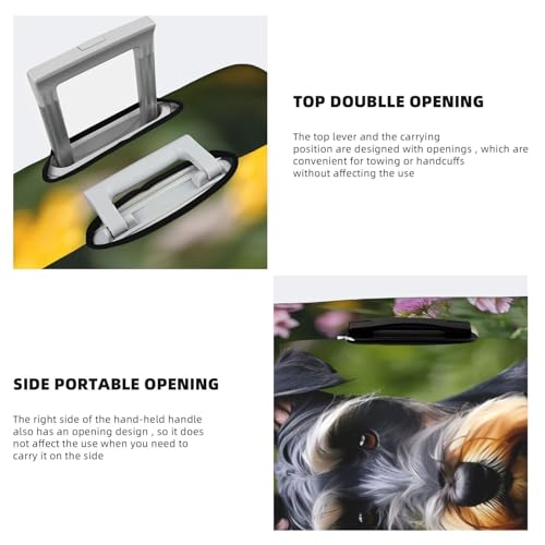 Schnauzer print Luggage cover, suitcase protector, elasticated protective sleeve, fits 18-32 inch suitcases4