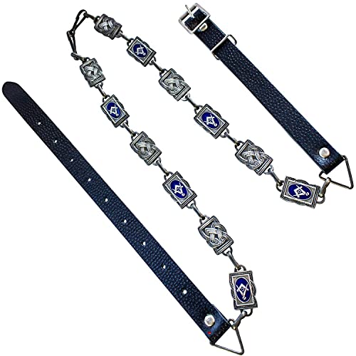 I LUV LTD Masonic Chaîne de Sporran Maçonnique Ceinture Rectangulaire Fantaisie Finition Antique XL 42" - 51" Made in Scotland Cover