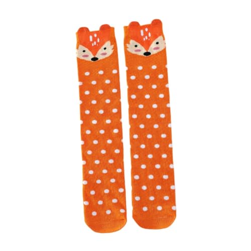 Kids Girls Knee High Socks with Whimsical Animal Designs, Fox