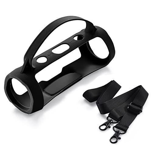 Silikonhülle Kompatibel mit JBL Charge Essential 2 Lautsprecher, Schutzhülle für Charge Essential 2 Lautsprecher (Schwarz)