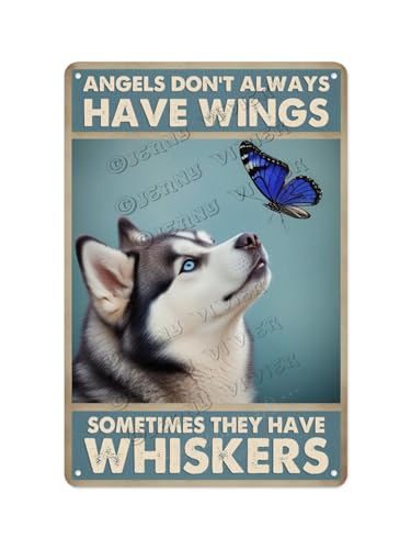 Husky Dog Rustic Aluminum Sign 5.5x8 Inches - Cute Canine-Themed Wall Hanging, Great for Dog Boarding Facilities, Pet Stores, and Home Decorations