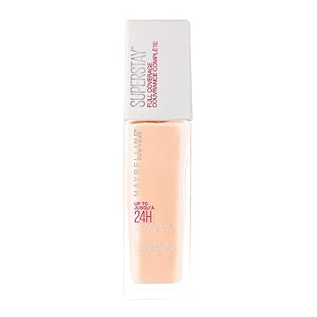 Maybelline Super Stay Full Coverage Liquid Foundation Active Wear Makeup, Up to 30Hr Wear, Transfer, Sweat & Water Resistant, Matte Finish, Fair Porcelain, 1 Count