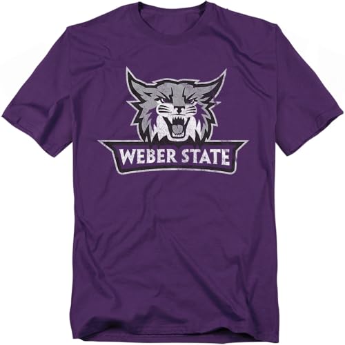 Weber State University Official Distressed Primary Logo Unisex Adult T Shirt,Weber State University, Large