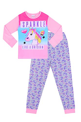 Sparkle Like a Unicorn Emoji Long Pyjamas Girls (10-11 Years) Pink