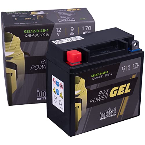 Batteria al gel per il motociclo 12V 9Ah Intact Bike-Power GEL12-9-4B-1 9Ah (DIN 50914) 12N9-4B-1