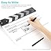 Ribvane Film Directors Clapboard, Move Slate Photography Video TV Cut Action Scene Acrylic Clapper Board Props with a Magnetic Blackboard Eraser, Two Custom Pens, Cleaning Cloth and Hex Wrench (White)