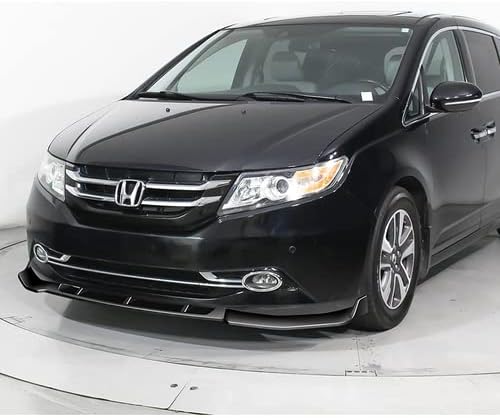 3 Pieces Front Bumper Lip Spoiler Splitter Side Body Kit Trim Protection Compatible with 2011-2017 Honda Odyssey, 2012 2013 2014 2015 2016 (Painted Black)