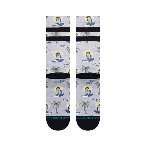 Stance Men's Surfing Monkey Crew Socks (Small, Grey)3