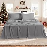 CozySmile Full Sheet Set - 4 Piece Silky Soft Breathable Bed Sheet & Pillowcase Set, 16' Deep Pocket Hotel Luxury Wrinkle Free Easy Care Bedding Sheets, Light Grey