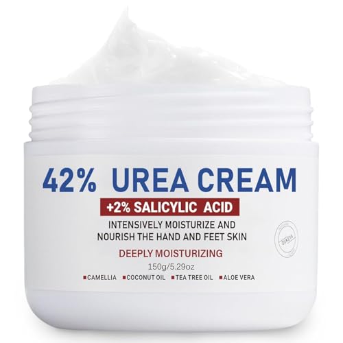 Urea Cream 42% plus Salicylic Acid 2% ，Keratolytic Foot Cream for Dry Cracked Heels, Feet, Knees, Elbows, Hands, Cuticle, Callus Remover, Skin Barrier Repair and Softens Toenails