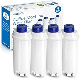 KNOWOM Coffee Machine Water Filter for DeLonghi DLSC002, 4pcs Replacement Coffee Machine Coffee Filter Cartridges Compatible with De'Longhi Coffee Machine Magnifica s, ECAM, Esam, ETAM, BCO, EC