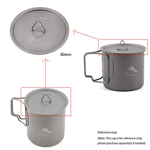 TOAKS Titanium Lid for Cup/Mug and Pot (80mm) - Image 3