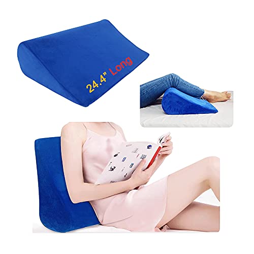 Wedge Pillow for after Surgery Foam Wedge Acid Reflux Pillow Bed Wedge for Sleeping Side Incline Triangle Positioning Wedge Body Back Support Leg Elevation Snoring Pillow Cushion 24.4''×14.6''×5.9''