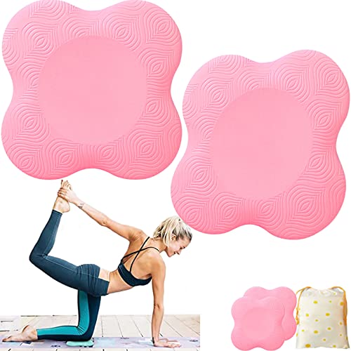 Genouillère de Yoga Tapis 2 Set Tapis Protection Coude en PU Knee Léger Yoga Antidérapants Protéger Genoux Poignets et Coudes - Pour Gymnastique Pilates Exercices D'étirement L'aérobic Yoga Mat (Rose) Cover