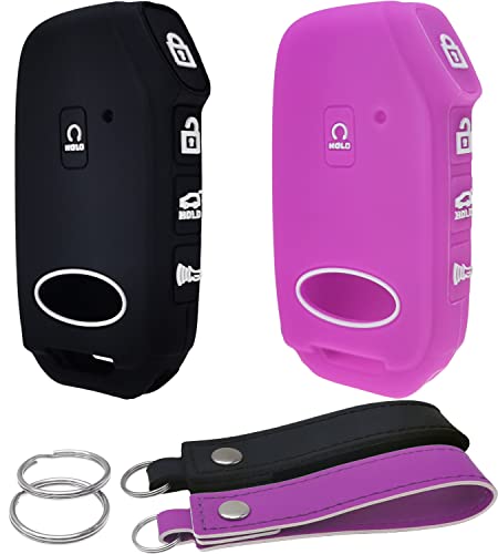 Coque en silicone pour clé Kia Sportage Sorento EV6 protège-clé violet noir 5 boutons