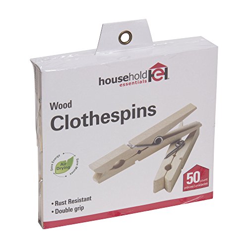 Household Essentials FBA-|136194 Classic, Bag Of 50 Birchwood Clothespins thumb #2