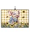 OComster Rustic Farm Animal Pig Sunflower Golf Towel with Carabiner Clip, Yellow Checkered Buffalo Plaid Microfiber Waffle Pattern Golf Towel, Golf Accessories for Cleaning Clubs and Balls, 24x16 in