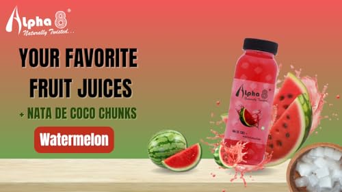 Image of ALPHA 8 Natural Energizer & Immunity Booster, Healthy Juice, Real Natural Taste Watermelon Pack of 24 4800 ml