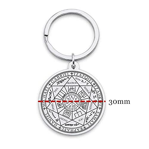 e Seals of Seven Archangels Necklace Keychain - Stainless Steel Biblical 7 Saints Angels Prayer Amulet Pendant Keyring - Religious God Talisman Protection Jewelry for Son Daughter2