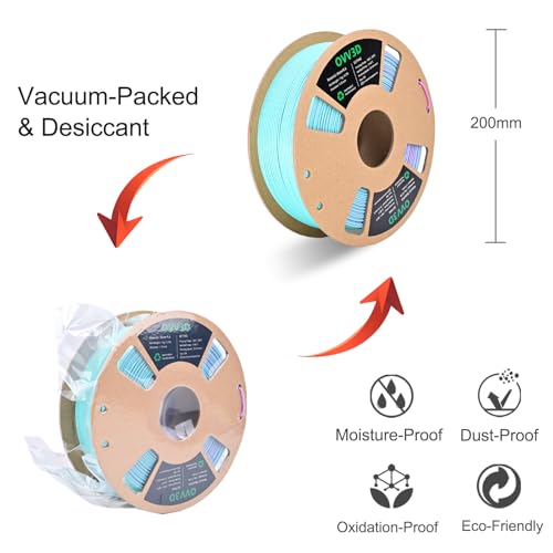 Image of OVV3D PLA Filament 1.75mm, Matte Macaron PLA 3D Printer Filament,Dual Color PLA Sky Blue and Purple, + /-0.02mm 1kg