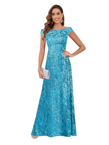 Mother of The Bride Dresses for Women Mermaid Off The Shoulder Sparkly Evening Formal Dress