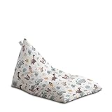 Sitzsack Mädchen und Jungen - Größe: B80 x T130x H80 cm, Gewicht: 3,0 kg, Füllung: Polystyrolkugel-Füllung - Expandiertes Polystyrol. Das Boden Sitzkissen Triangle ist aus einem berührungsfreundlichen Polstermaterial hergestellt. Der Indoor Sitzsack ist sehr solide verarbeitet. Der Sitzsack ist nicht nur reißfest, sondern hat auch haltbare Farben und ist leicht von Schmutz zu befreien